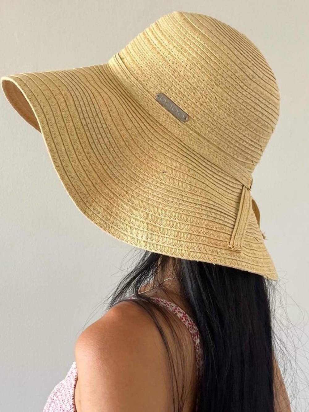 Y2K Bebe Floppy Wide Brim Straw Hat